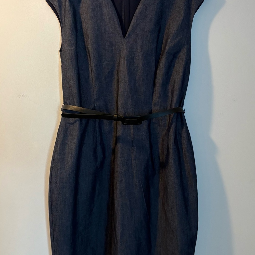 7th Avenue Design Studio Dark Denim Sheath Dress - Size 14P